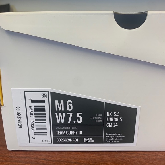 Unisex Steph Curry Flow 10 Under Armor team basketball shoes Blue With White Trm - Picture 11 of 12